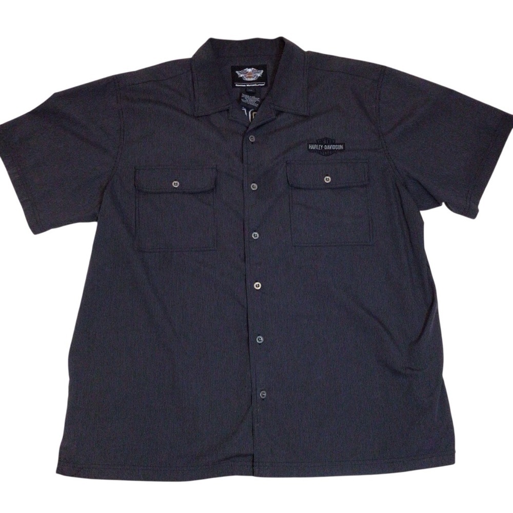 Harley-Davidson Genuine MotorClothes Men’s Shirt 2XL Black Short Sleeve Button